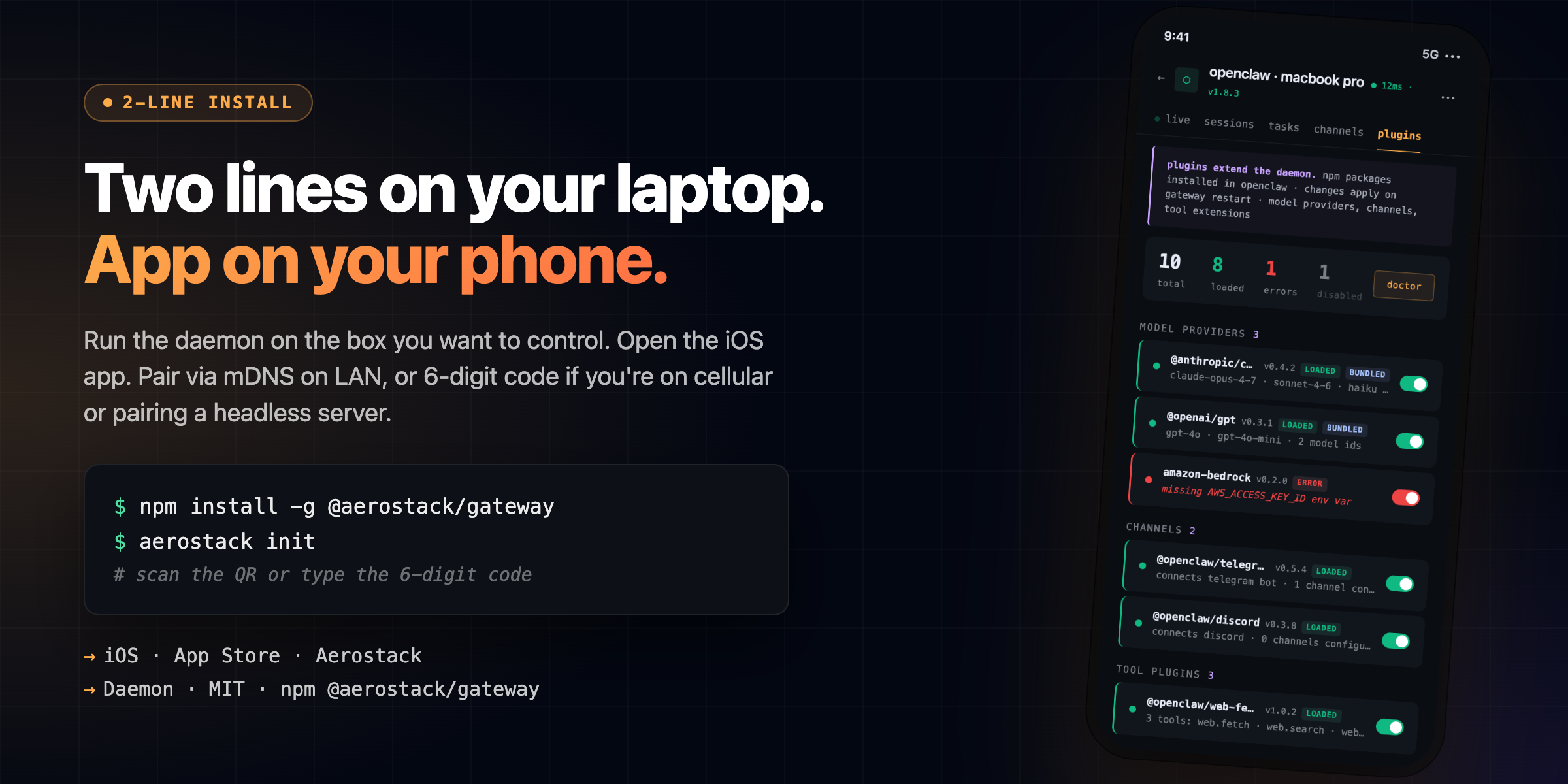 Two lines on your laptop, app on your phone